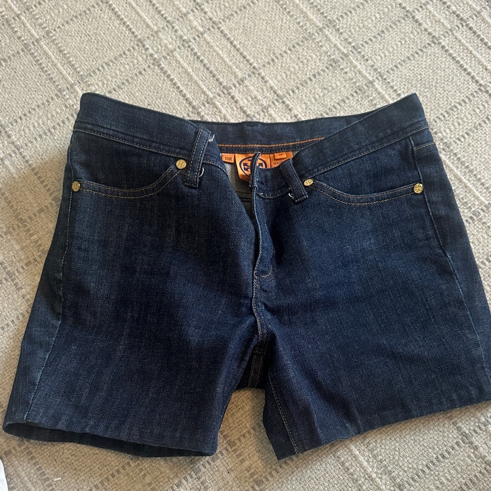 Tory Burch Dark Blue Denim Women's Shorts